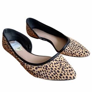 BCBGeneration | D’orsay Ballet Flats Shoes Leopard Animal Print Pointed Toe SZ 9
